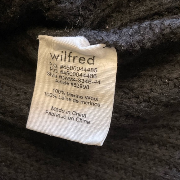 💕💜Aritzia Wilfred 100% Merino Wool Sleeveless Mockneck Black Sweater Tunic XS - Picture 5 of 8